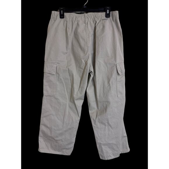 Calvin Klein Jeans Womens Pants Beige Khaki Cotton Side Pockets Size 14 - Picture 5 of 9